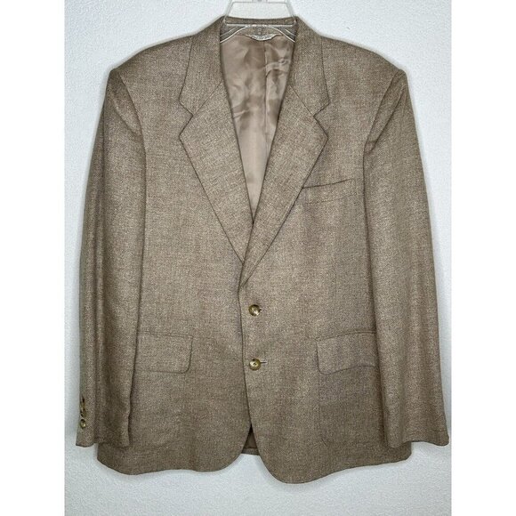 Vintage Linen Silk Blazer Mens 42 Cambridge Classics Mervyns Jacket Sport Coat - Picture 1 of 15